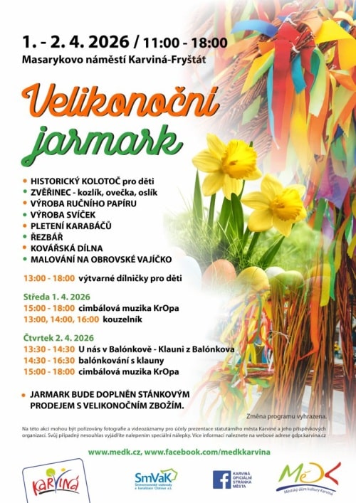 Plakát s programem Velikonoc v Karviné.