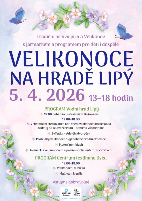 Pozvánka na Velikonoce na vodním hradě Lipý.