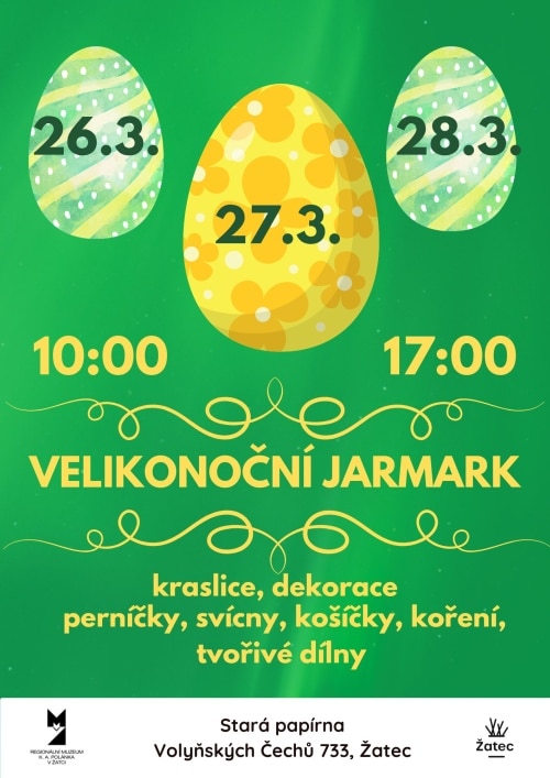 Plakát velikonočního jarmarku v Žatci.