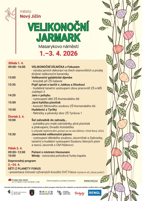 Plakát Velikonoc v Novém Jičíně.