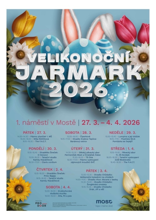 Plakát Velikonoc v Mostě.