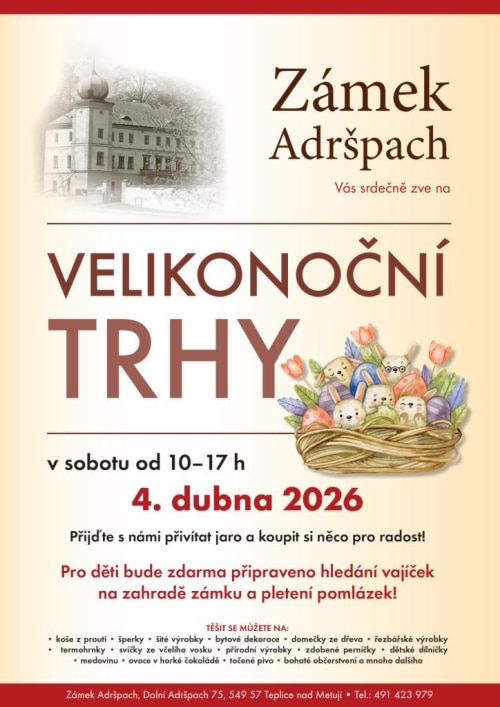 Plakát Velikonoc v Adršpachu.