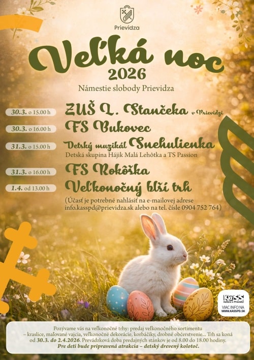 Plakát Velikonoc v Prievidzi.