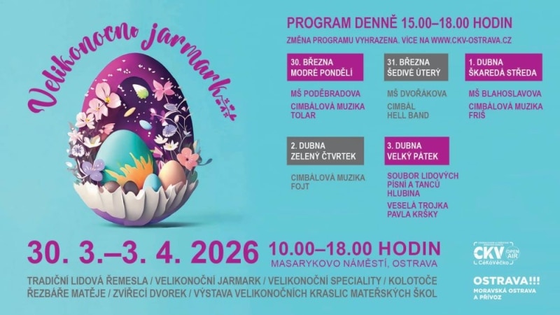 Plakát Velikonoc v Ostravě.